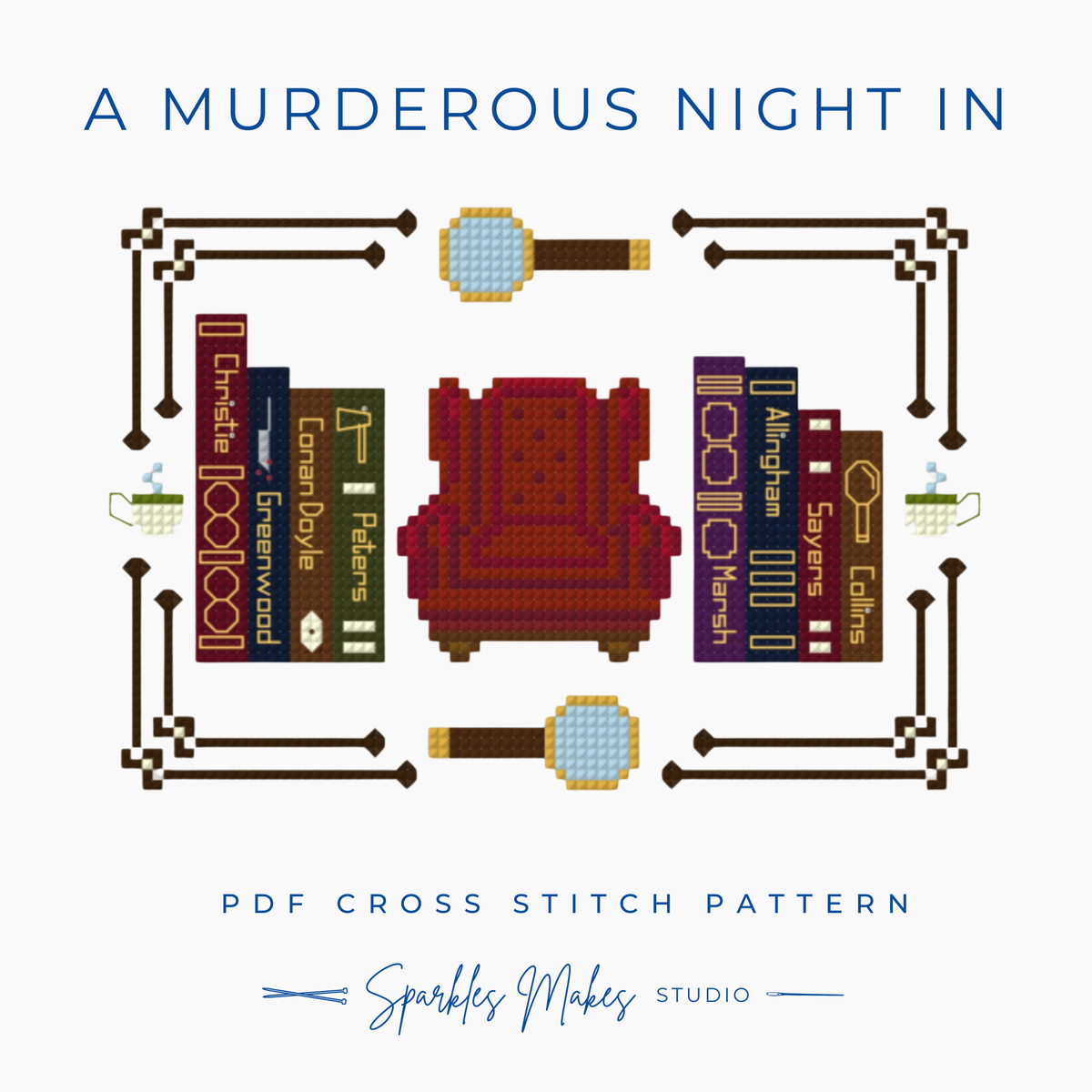 A Murderous Night In Murder Mystery Inspired Cross Stitch Pattern PDF Download