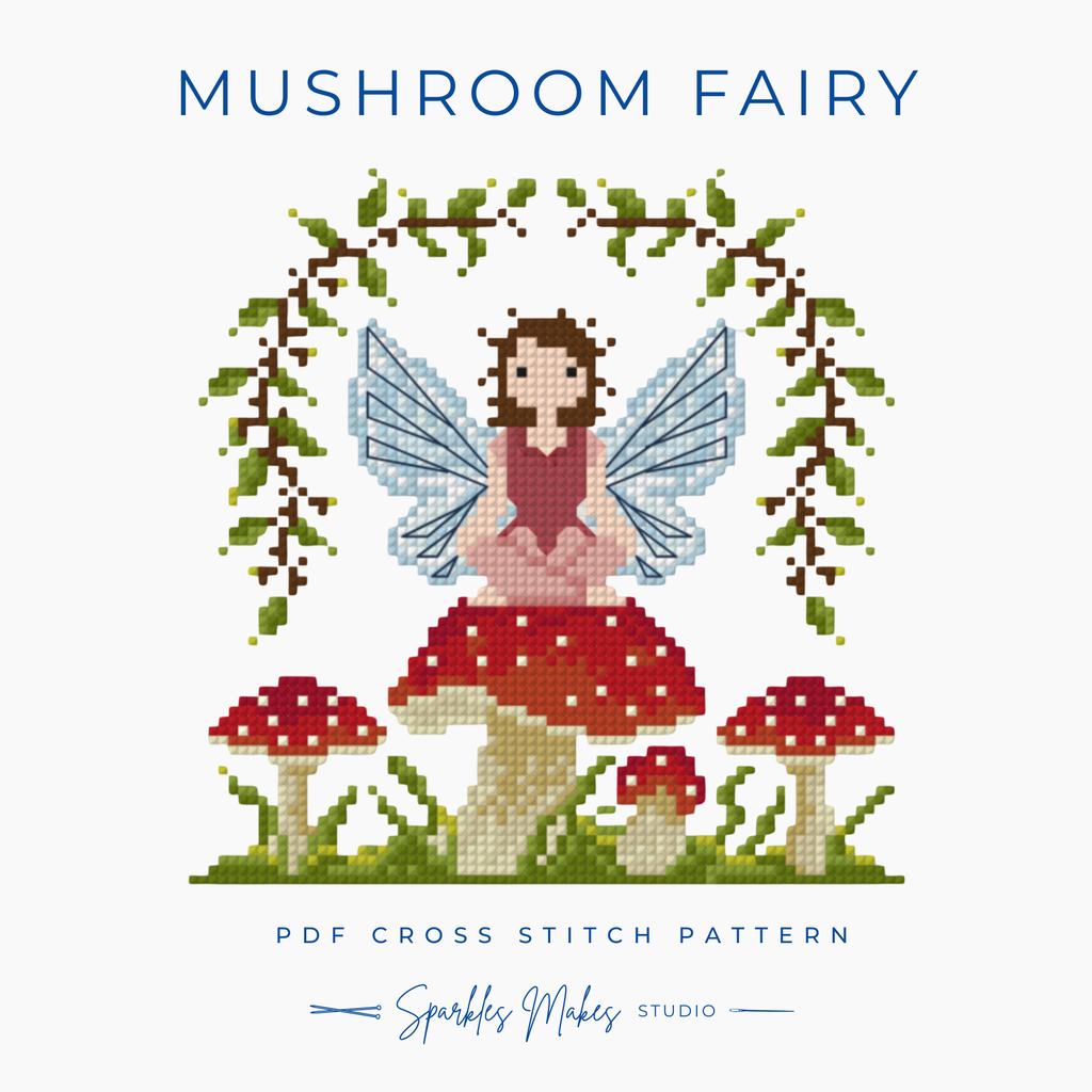 Mushroom Fairy Fantasy Cross Stitch Pattern PDF Download