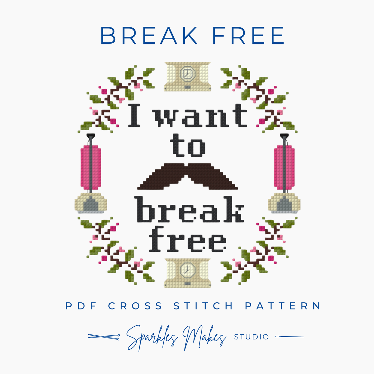 Break Free Freddie Mercury Queen Inspired Cross Stitch Pattern PDF Download