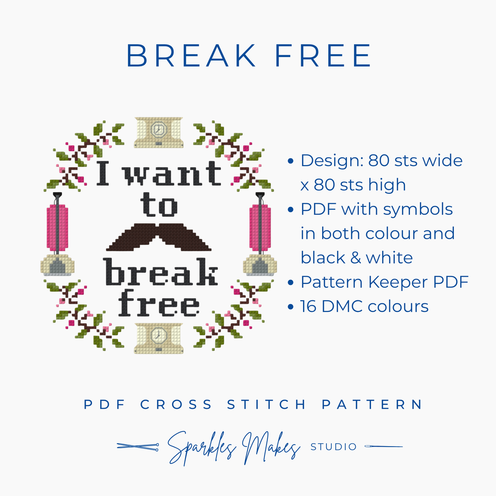 Break Free Freddie Mercury Queen Inspired Cross Stitch Pattern PDF Download