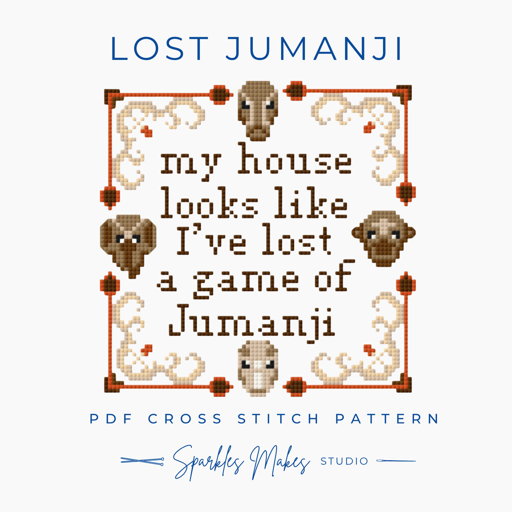 I’ve Lost a Game of Jumanji Funny Quote Cross Stitch Pattern PDF Download