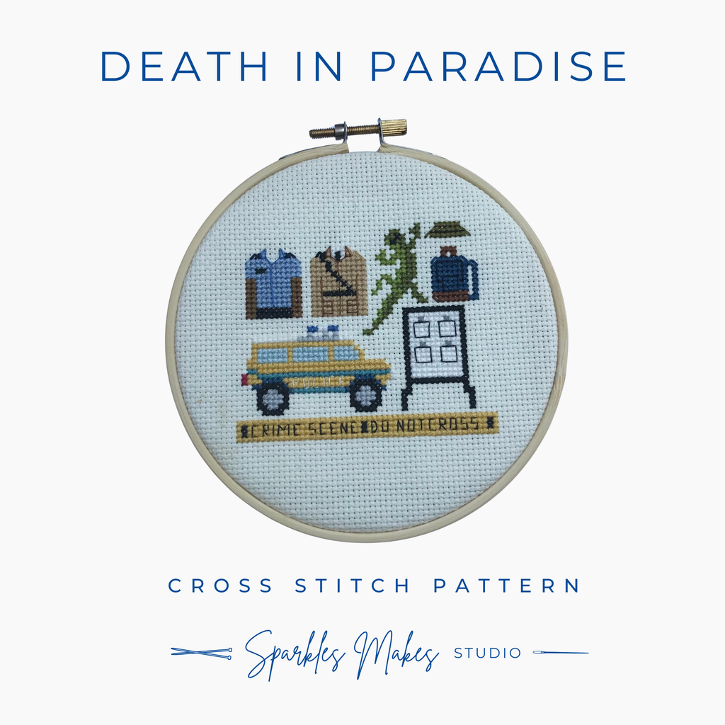 Whodunnit Murder Mystery Inspired Sampler Cross Stitch Pattern PDF Download