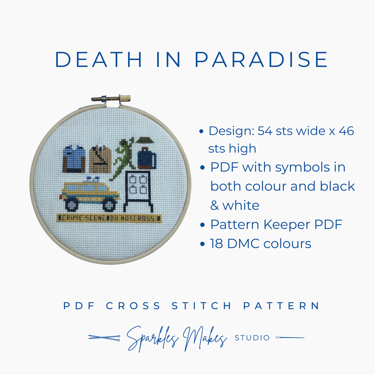 Whodunnit Murder Mystery Inspired Sampler Cross Stitch Pattern PDF Download