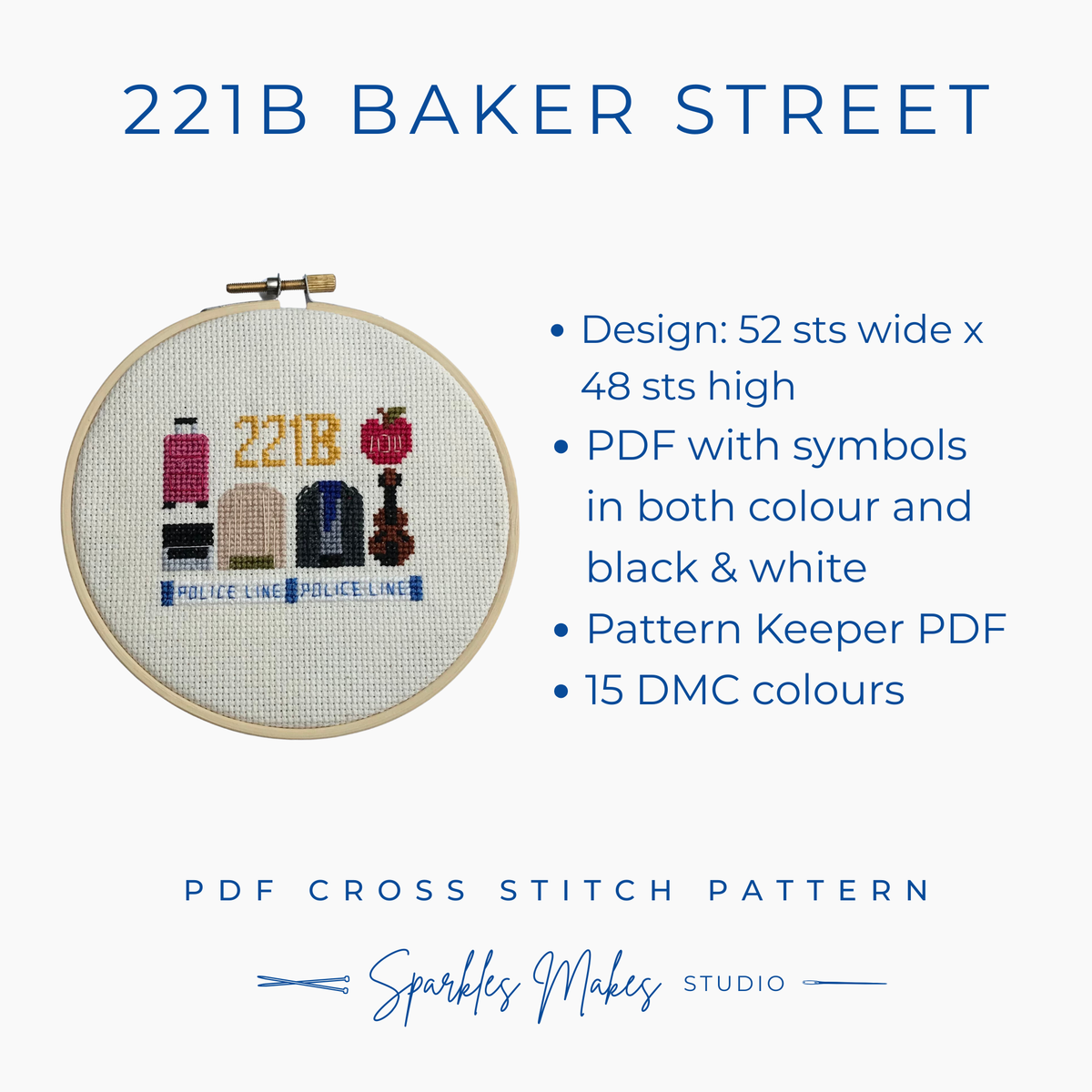 Holmes & Watson Inspired Cross Stitch Pattern Bundle PDF Download