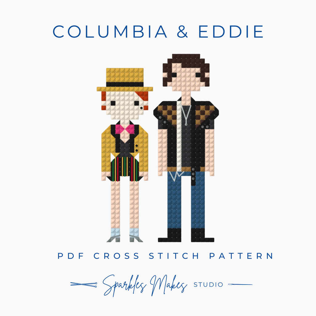 Columbia & Eddie Rocky Horror Picture Show Inspired Cross Stitch Pattern PDF Download