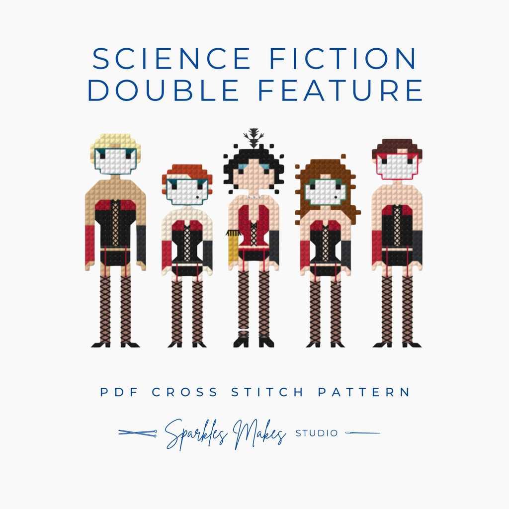 Science Fiction Double Feature Rocky Horror Picture Show Inspired Cross Stitch Pattern PDF Download