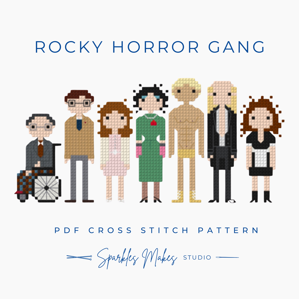 Rocky Horror Gang Rocky Horror Picture Show Inspired Cross Stitch Pattern PDF Download
