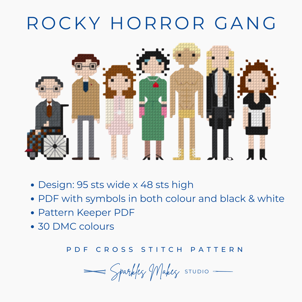 Rocky Horror Gang Rocky Horror Picture Show Inspired Cross Stitch Pattern PDF Download