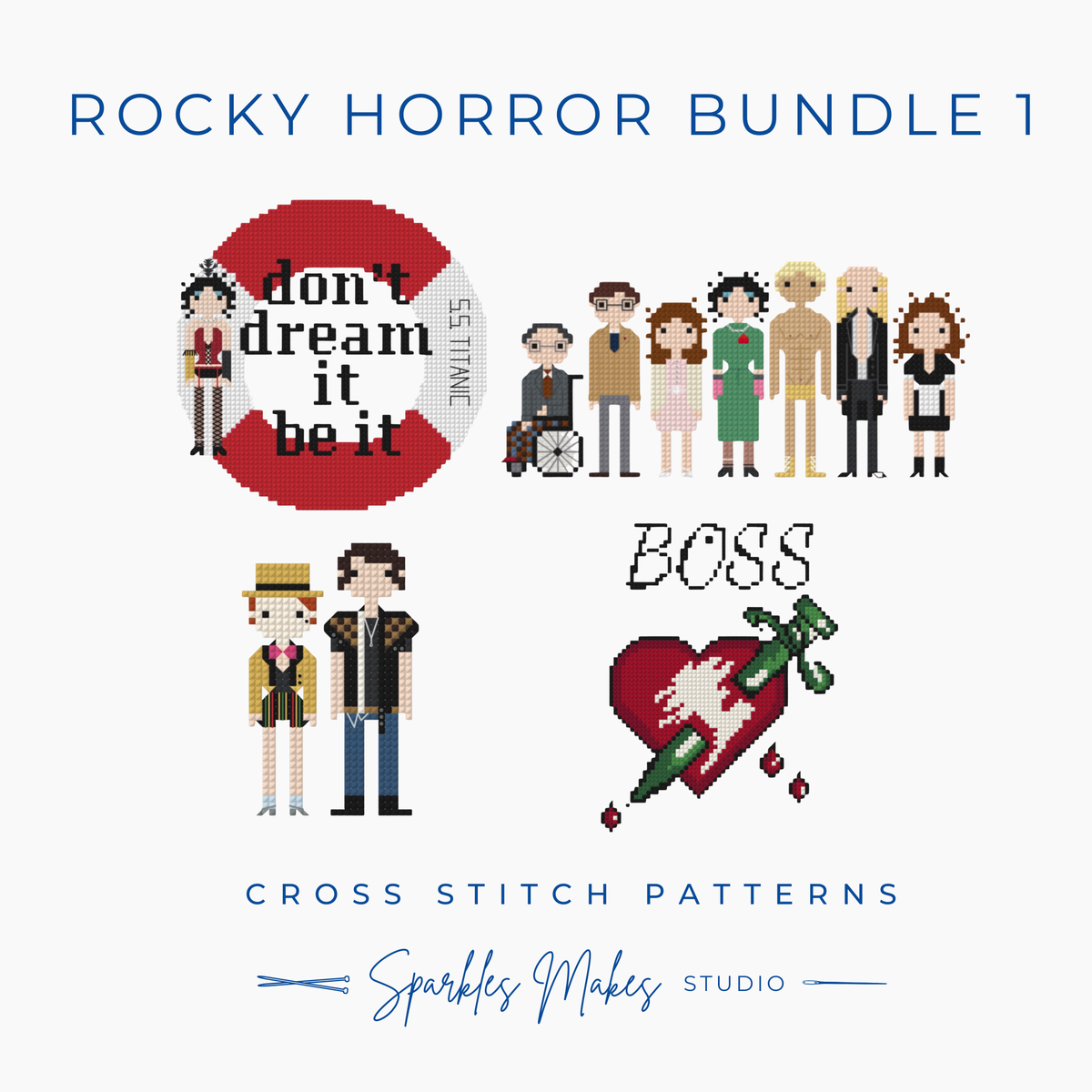 Rocky Horror Picture Show Inspired Cross Stitch Pattern Bundle No. 1 PDF Download