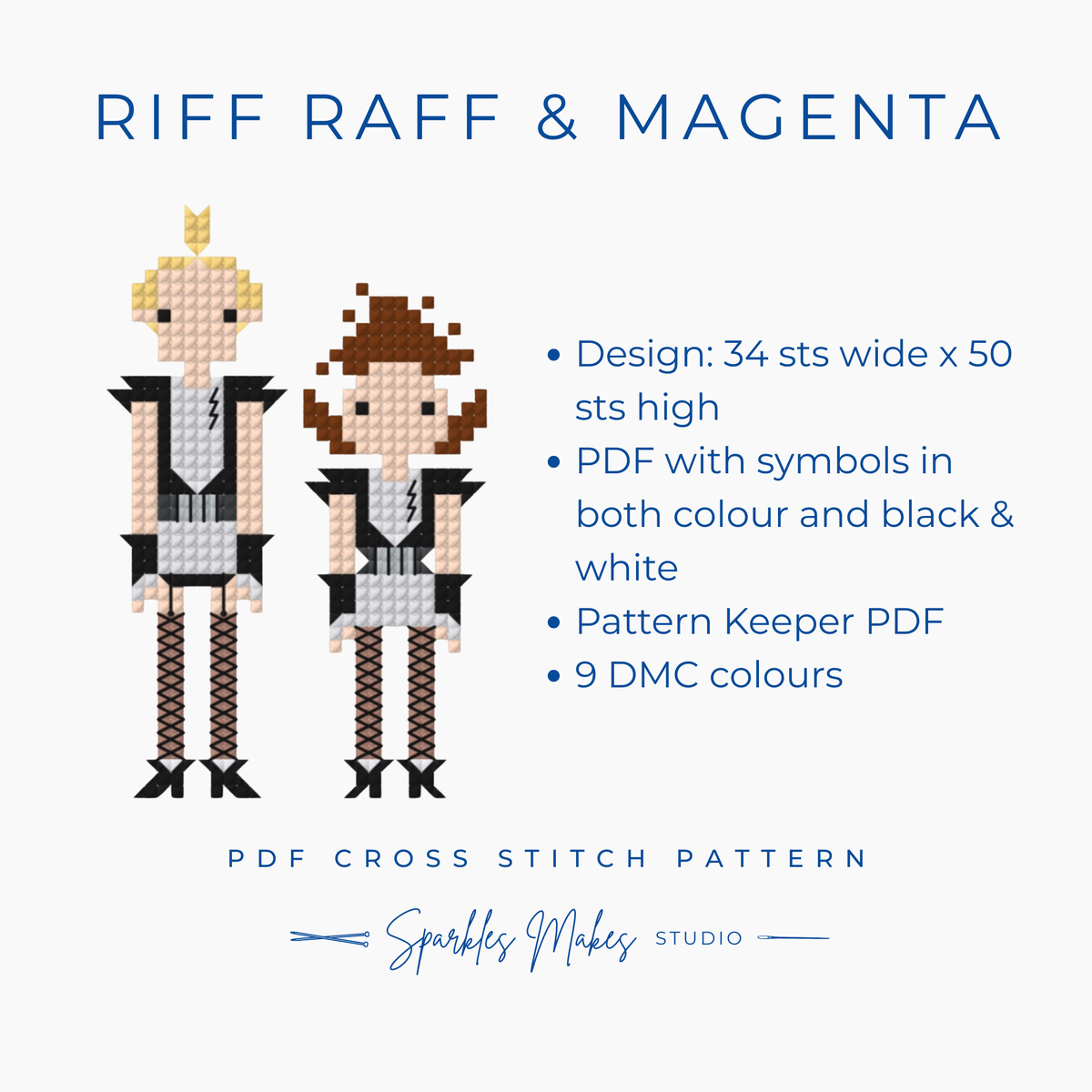 Rocky Horror Picture Show Inspired Cross Stitch Pattern Bundle No. 2 PDF Download