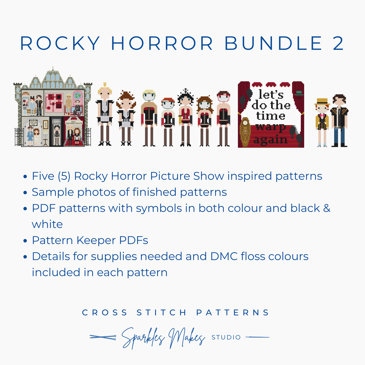 Rocky Horror Picture Show Inspired Cross Stitch Pattern Bundle No. 2 PDF Download