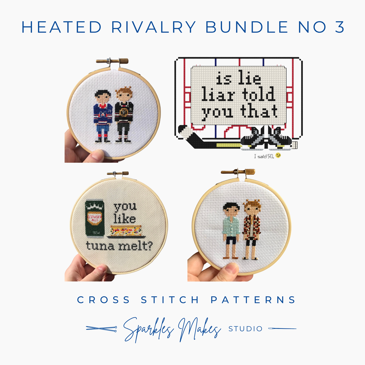 Heated Rivalry Inspired Cross Stitch Pattern Bundle No. 3 PDF Download