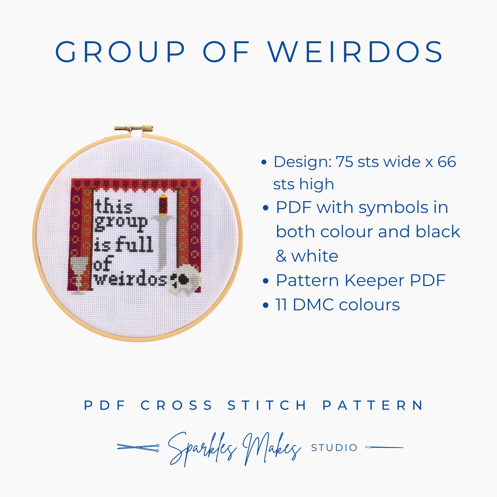 Group of Weirdos Astarion BG3 Inspired Cross Stitch Pattern PDF Download