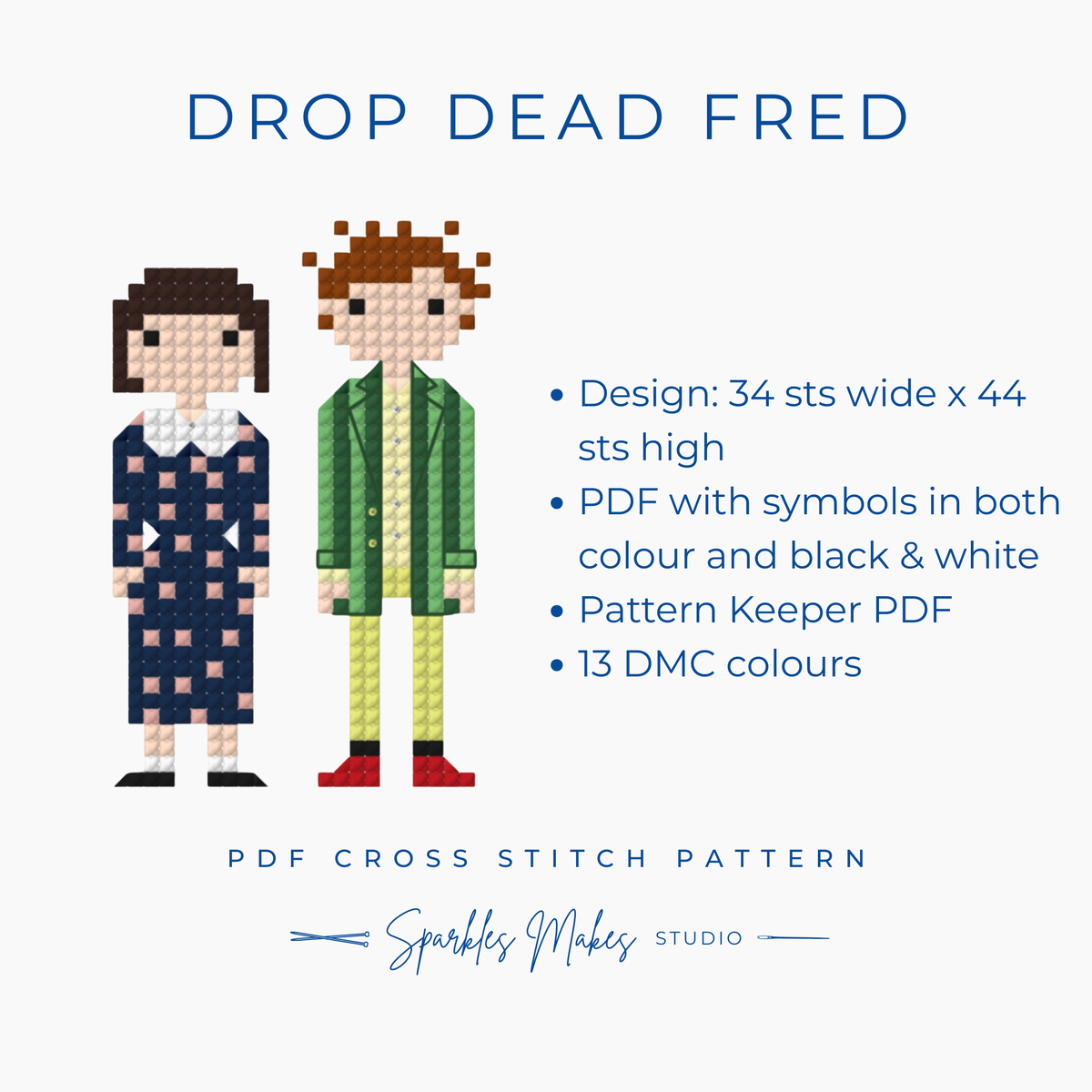 Drop Dead Fred Inspired Cross Stitch Pattern PDF Download