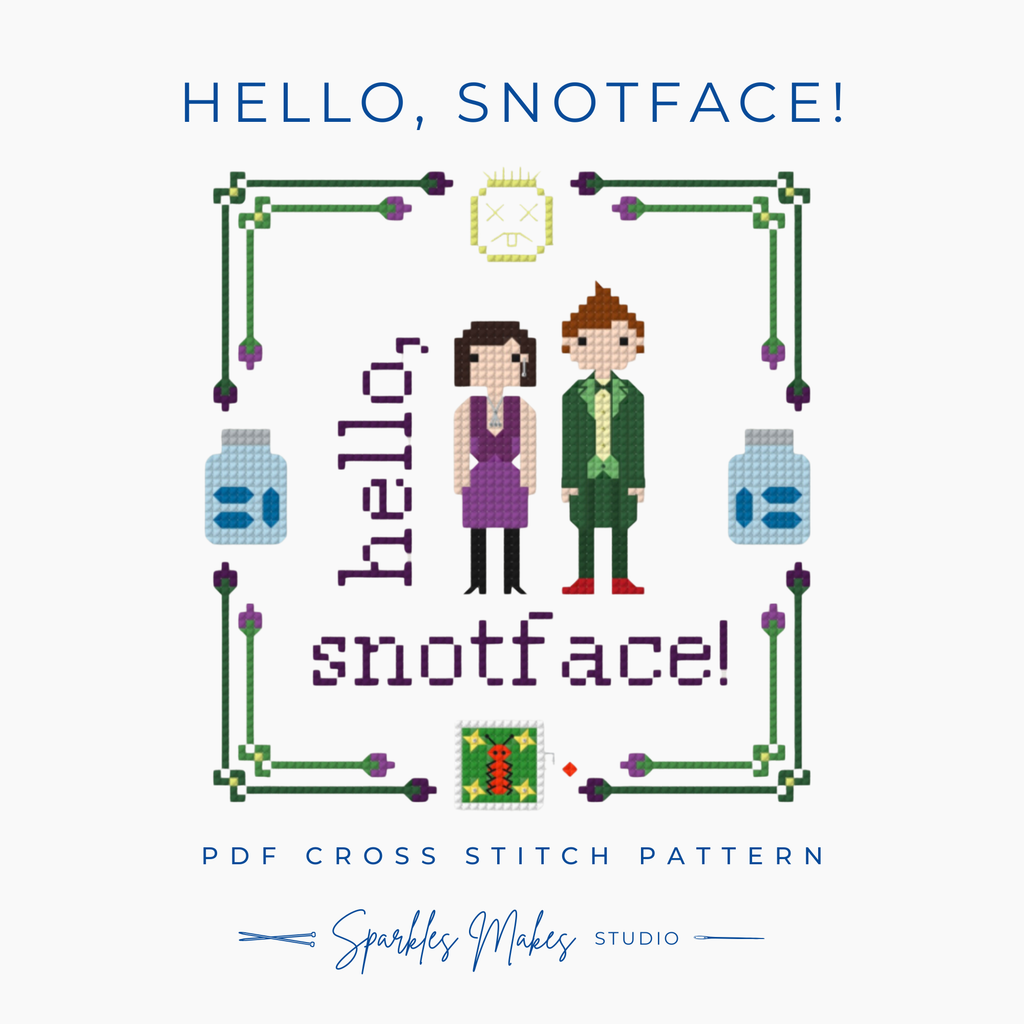 Hello Snotface! Drop Dead Fred Inspired Cross Stitch Pattern PDF Download