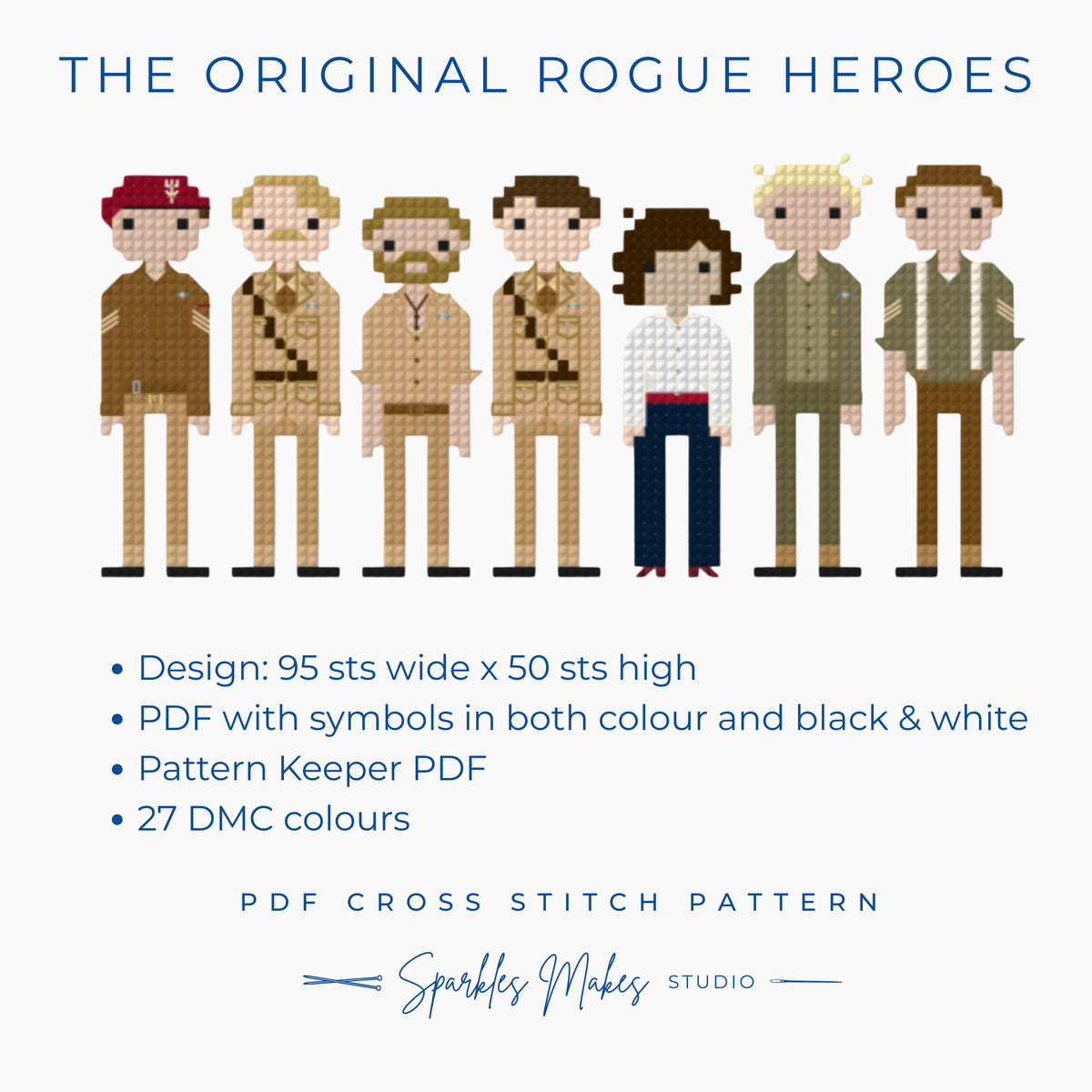 The Original Rogue Heroes SAS Rogue Heroes Inspired Cross Stitch Pattern PDF Download