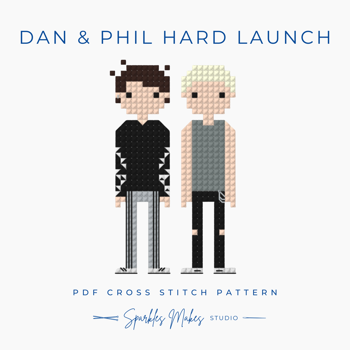 Dan and Phil Hard Launch Phan Inspired Cross Stitch Pattern PDF Download
