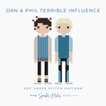 Dan and Phil Terrible Influence Phan Inspired Cross Stitch Pattern PDF Download