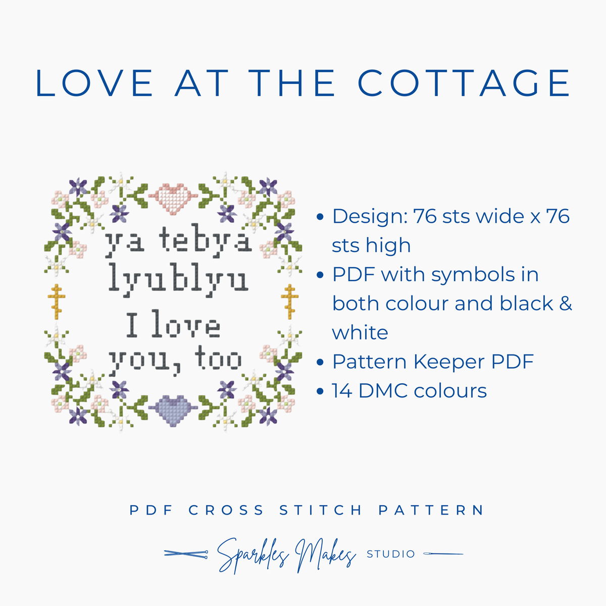 Love at the Cottage Ilya Rozanov & Shane Hollander Hollanov Heated Rivalry Inspired Quote Cross Stitch Pattern PDF Download