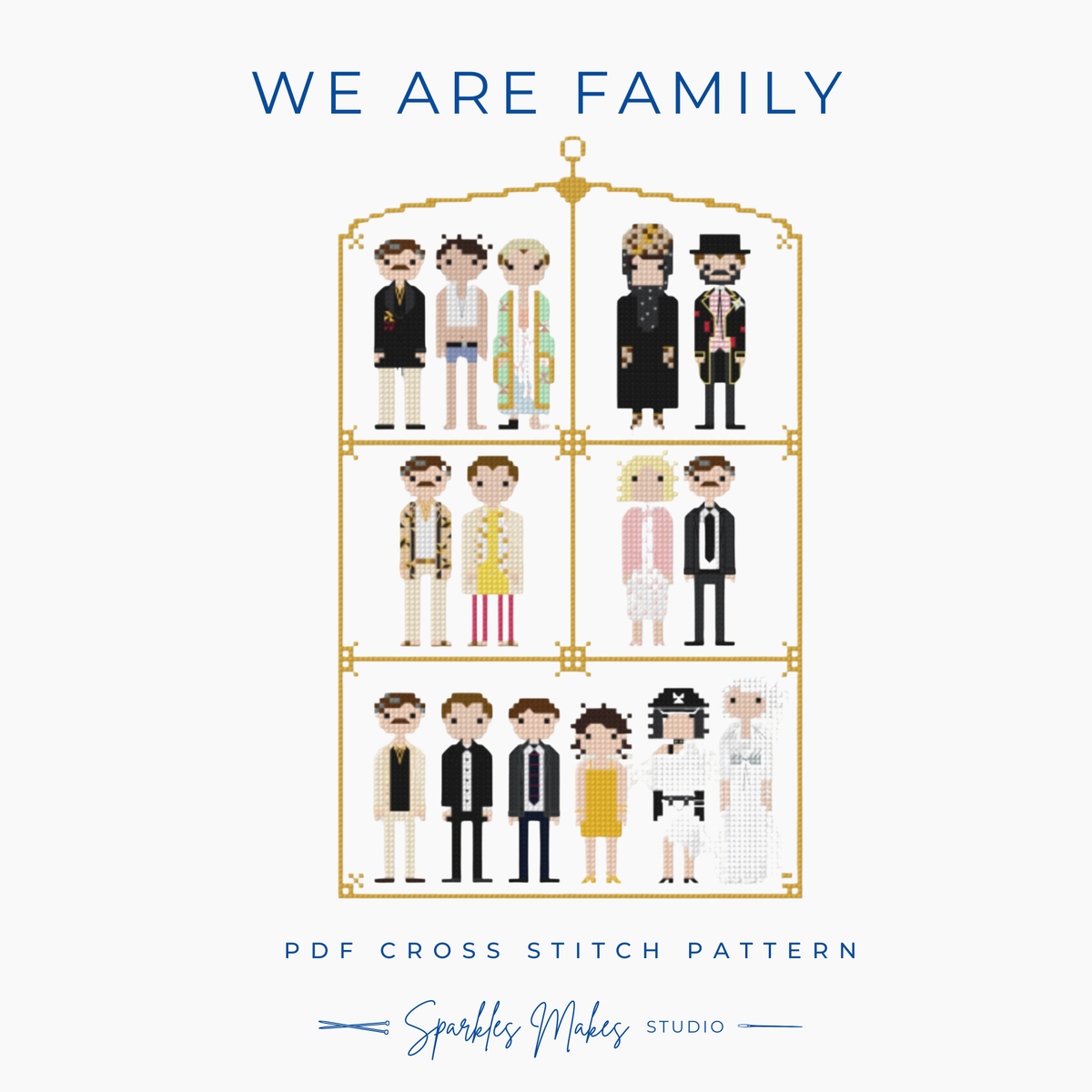 We Are Family The Birdcage Inspired Cross Stitch Pattern PDF Download