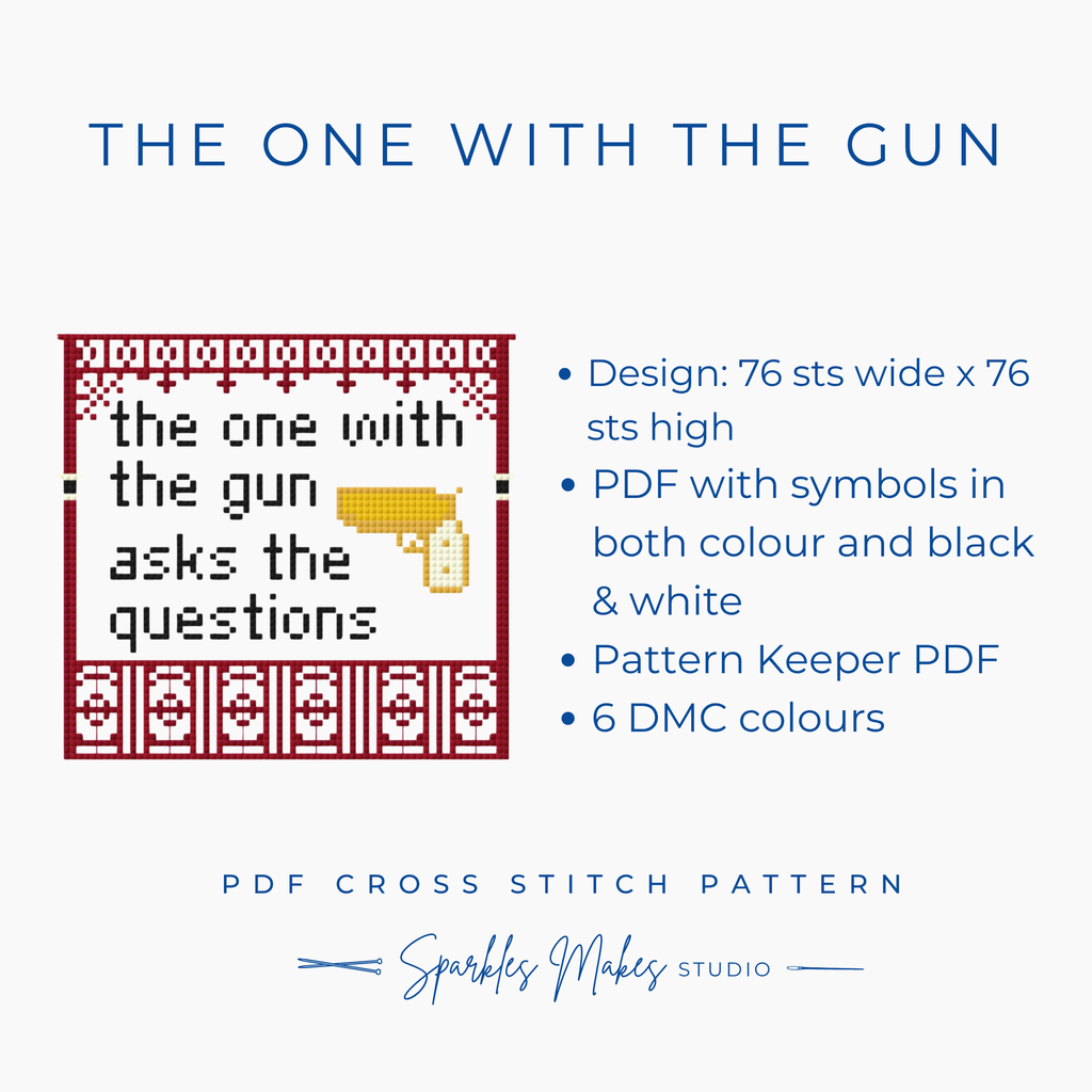 The One With the Gun Phryne Fisher Inspired Cross Stitch Pattern PDF
