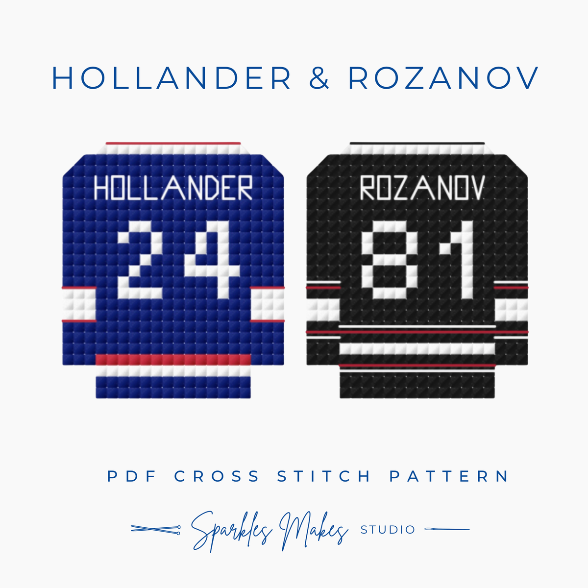 Shane Hollander & Ilya Rozanov Hollanov Heated Rivalry Inspired Cross Stitch Pattern PDF Download