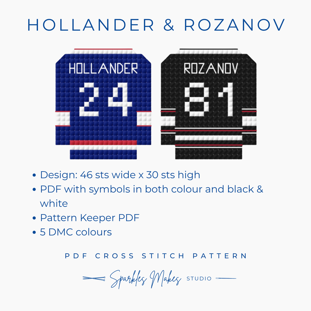 Shane Hollander & Ilya Rozanov Hollanov Heated Rivalry Inspired Cross Stitch Pattern PDF Download
