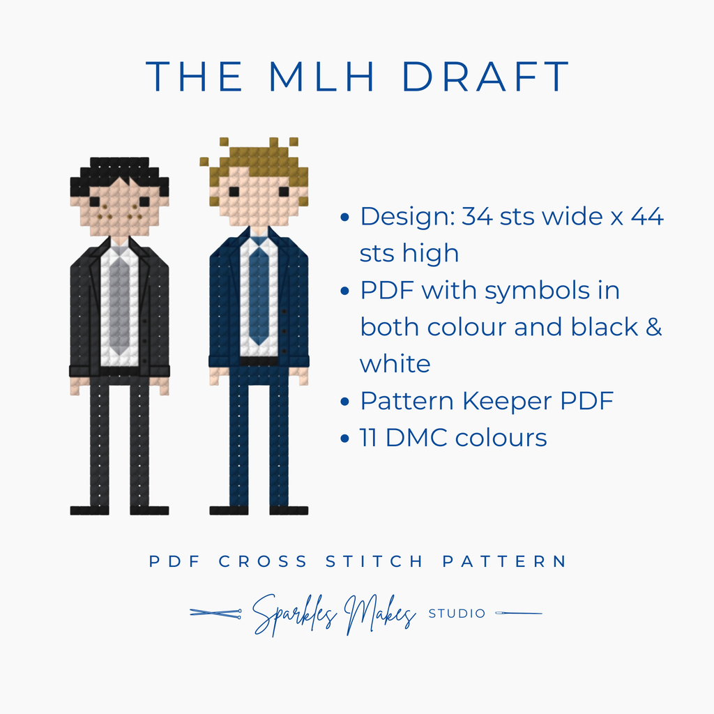 The MLH Draft Shane Hollander & Ilya Rozanov Heated Rivalry Inspired Cross Stitch Pattern PDF Download