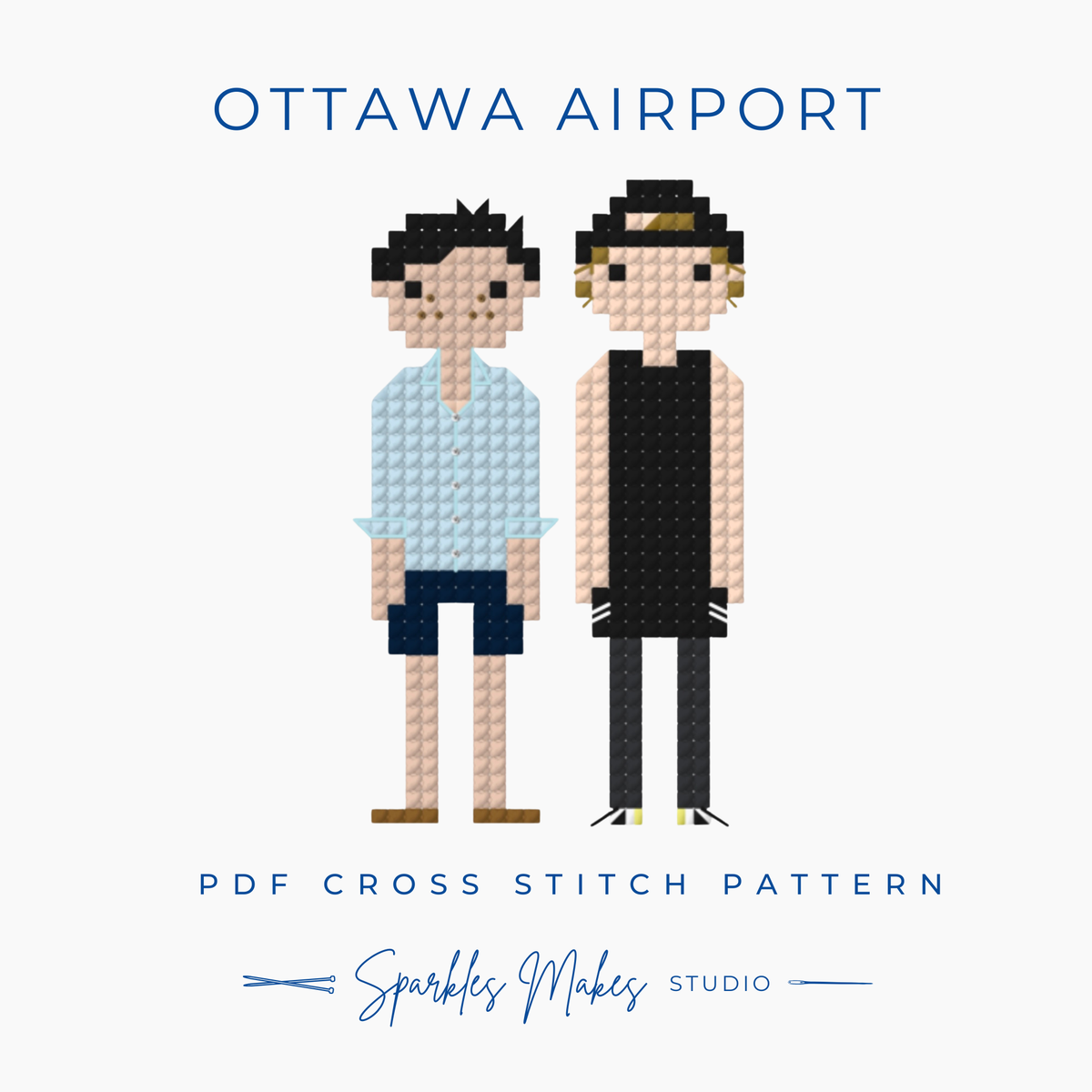 Ottawa Airport Shane Hollander & Ilya Rozanov Heated Rivalry Inspired Cross Stitch Pattern PDF Download
