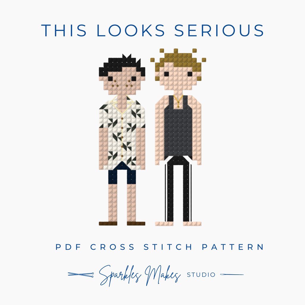 This Looks Serious Shane Hollander & Ilya Rozanov Heated Rivalry Inspired Cross Stitch Pattern PDF Download