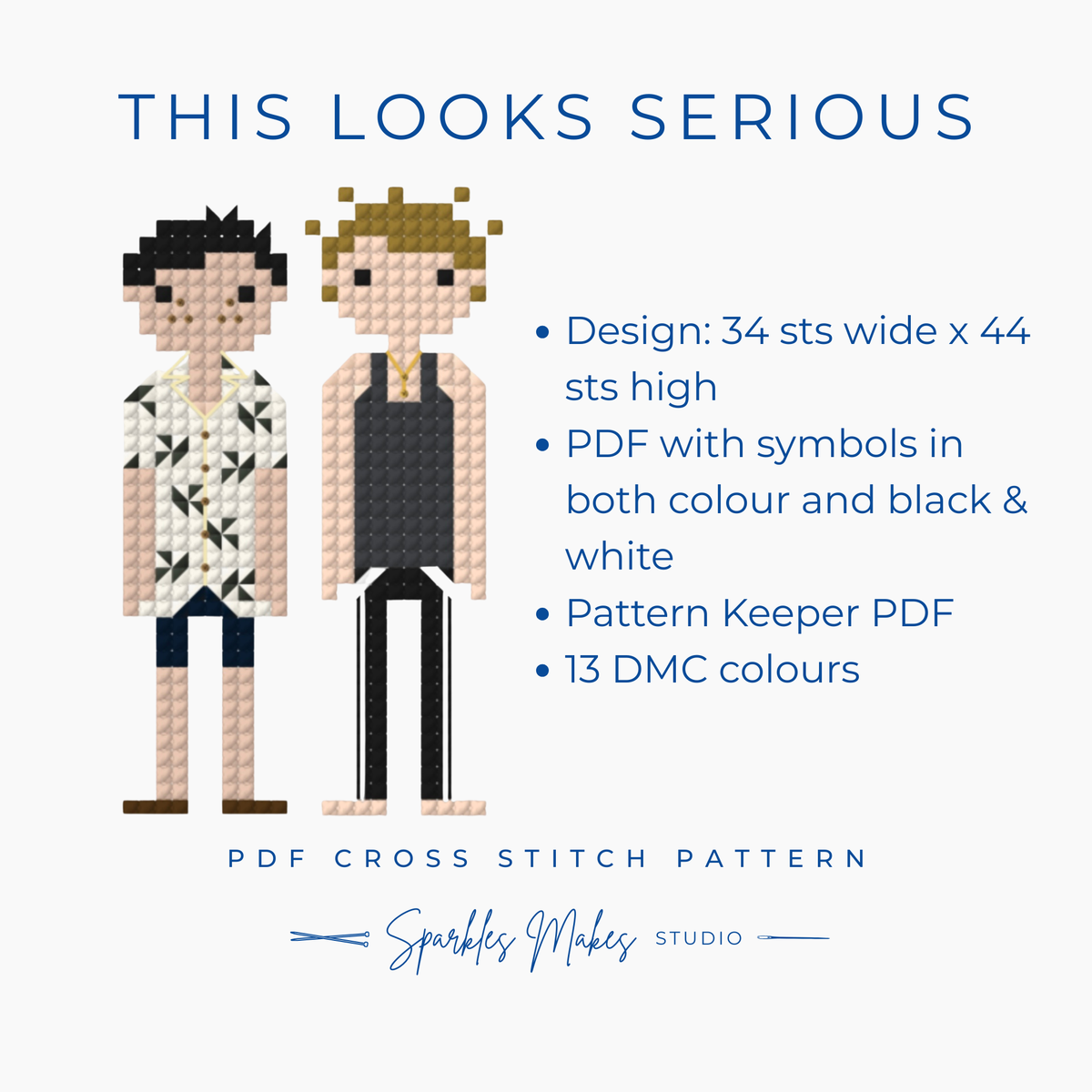 This Looks Serious Shane Hollander & Ilya Rozanov Heated Rivalry Inspired Cross Stitch Pattern PDF Download