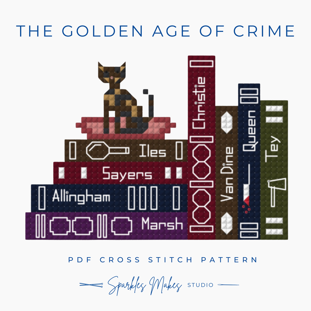 The Golden Age of Crime Classic Murder Mystery Inspired Cross Stitch Pattern PDF Download