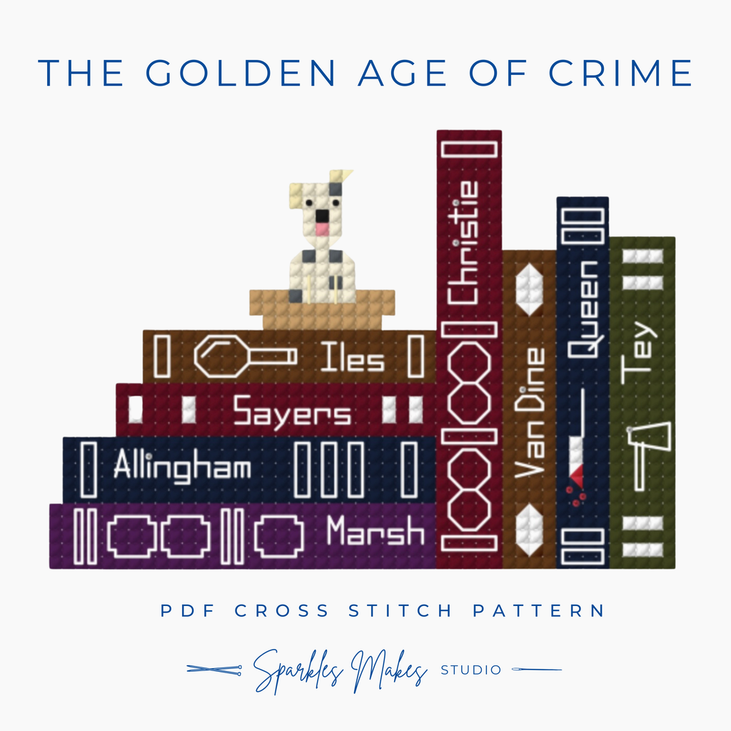 The Golden Age of Crime Classic Murder Mystery Inspired Cross Stitch Pattern PDF Download