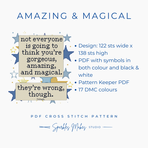 Amazing & Magical Quote Cross Stitch Pattern PDF Download