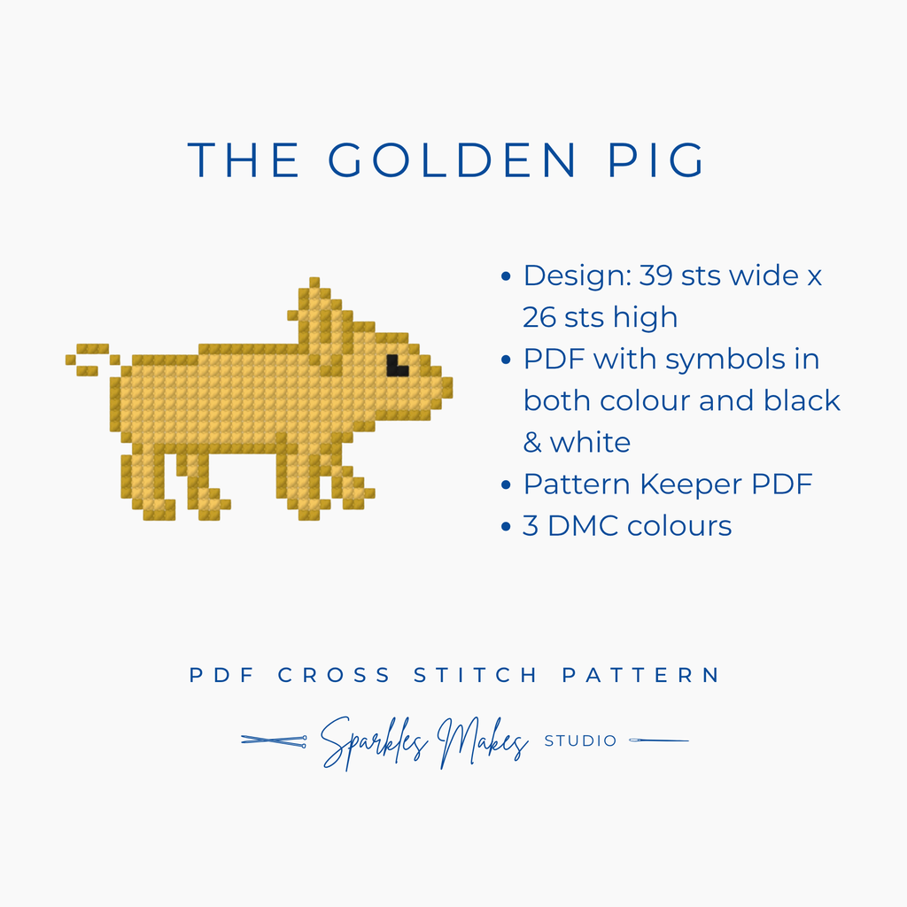 The Golden Pig Dan and Phil Phan Inspired Cross Stitch Pattern PDF Download