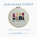 221B Baker Street Sherlock Holmes John Watson Inspired Cross Stitch Pattern PDF