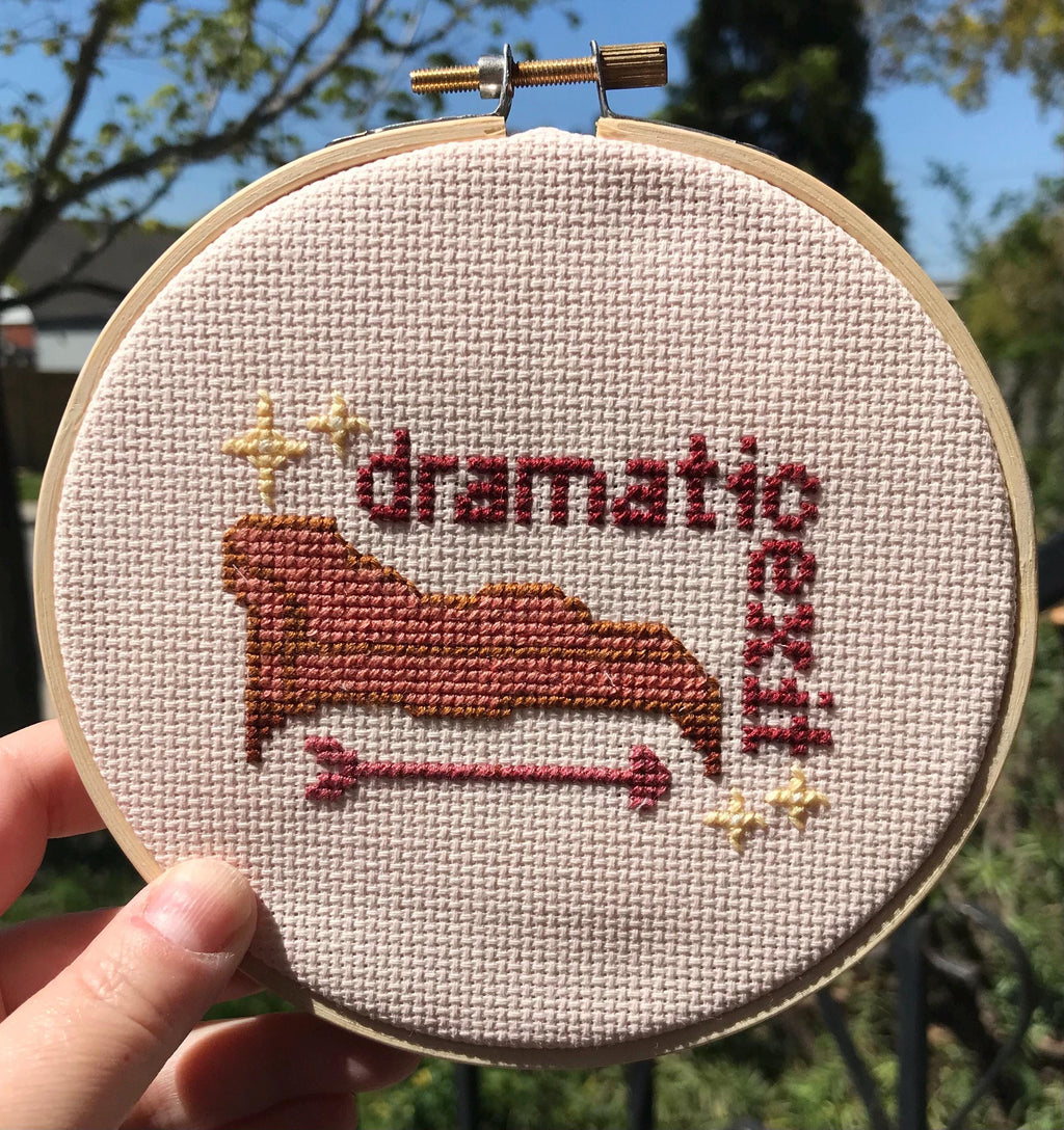 Dramatic Exit Quote Cross Stitch Pattern PDF Download