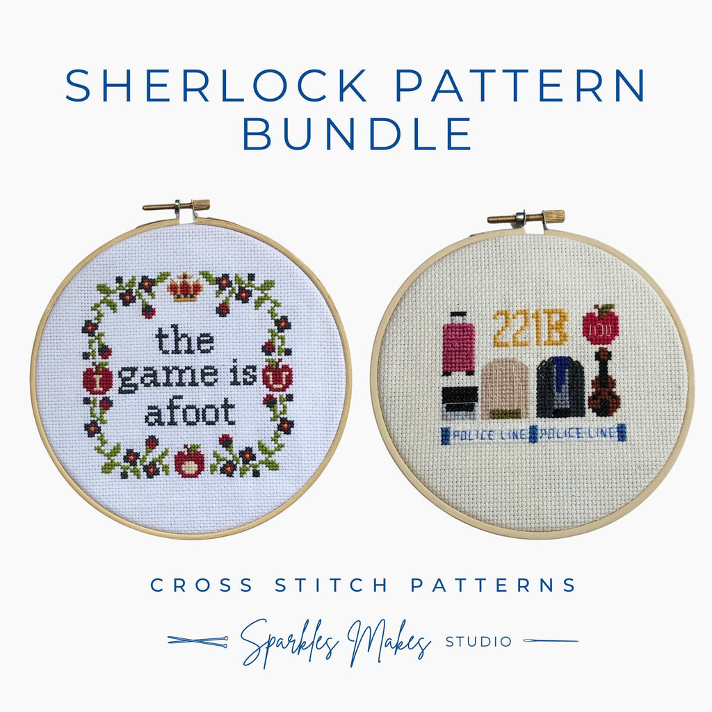 Sherlock Holmes 221B Inspired Cross Stitch Pattern Bundle PDF Download
