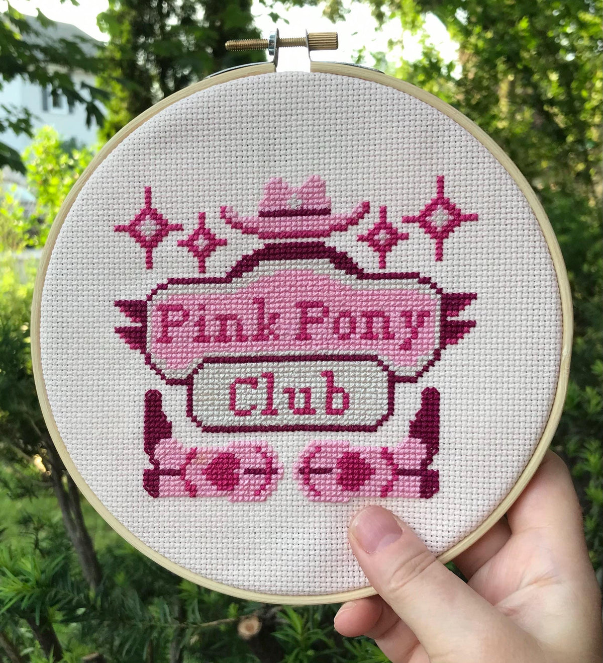 Pink Pony Club Chappell Roan Inspired Cross Stitch Pattern PDF