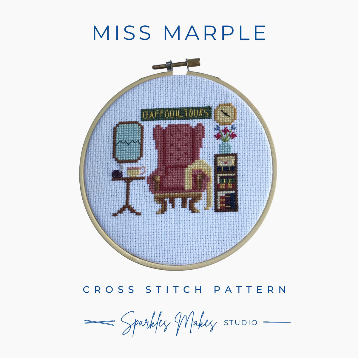 Miss Marple Agatha Christie Inspired Cross Stitch Pattern PDF Download