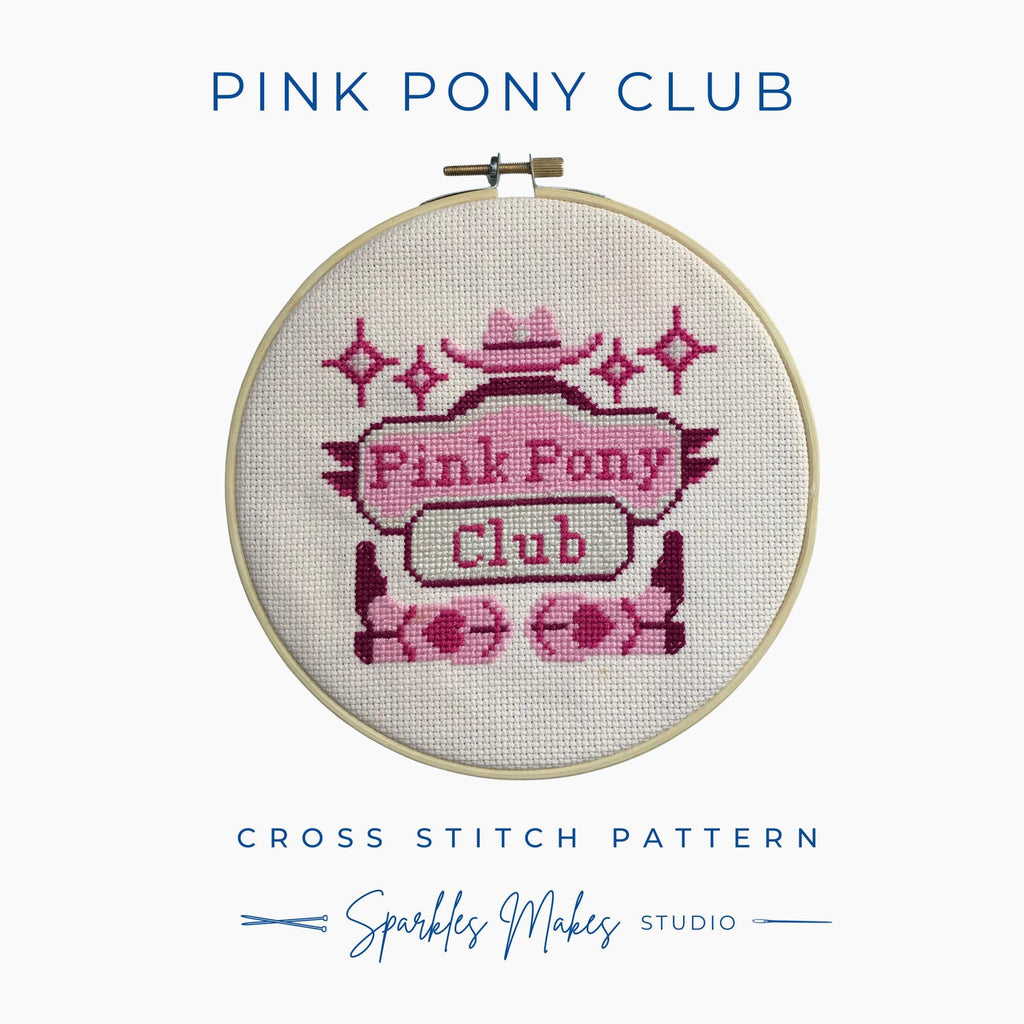 Pink Pony Club Chappell Roan Inspired Cross Stitch Pattern PDF