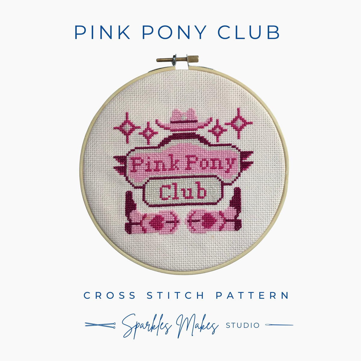 Pink Pony Club Chappell Roan Inspired Cross Stitch Pattern PDF