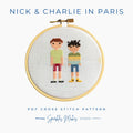 Nick & Charlie in Paris Heartstopper S2 Inspired Cross Stitch Pattern PDF Download