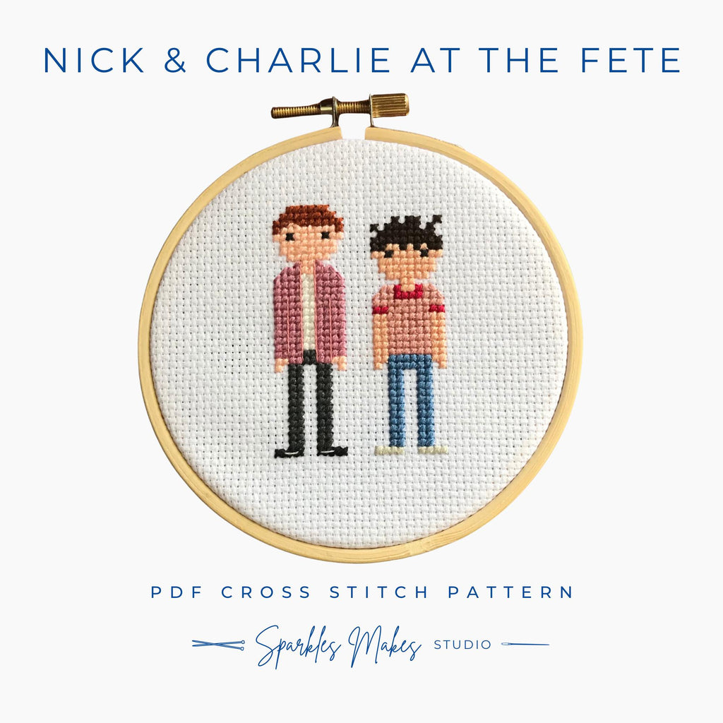 Nick & Charlie at the Fete Heartstopper Inspired Cross Stitch Pattern PDF Download