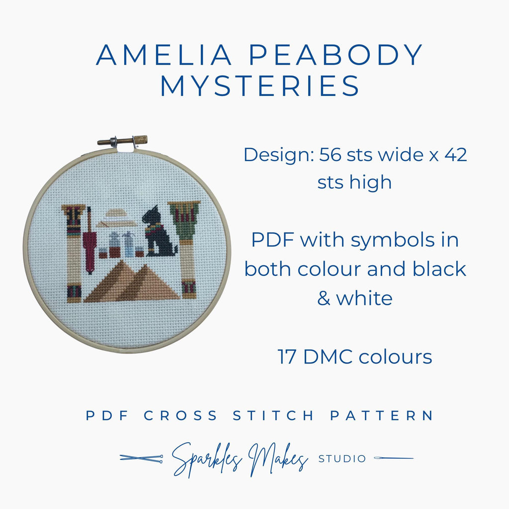 Amelia Peabody Emerson Mysteries Inspired Cross Stitch Pattern PDF