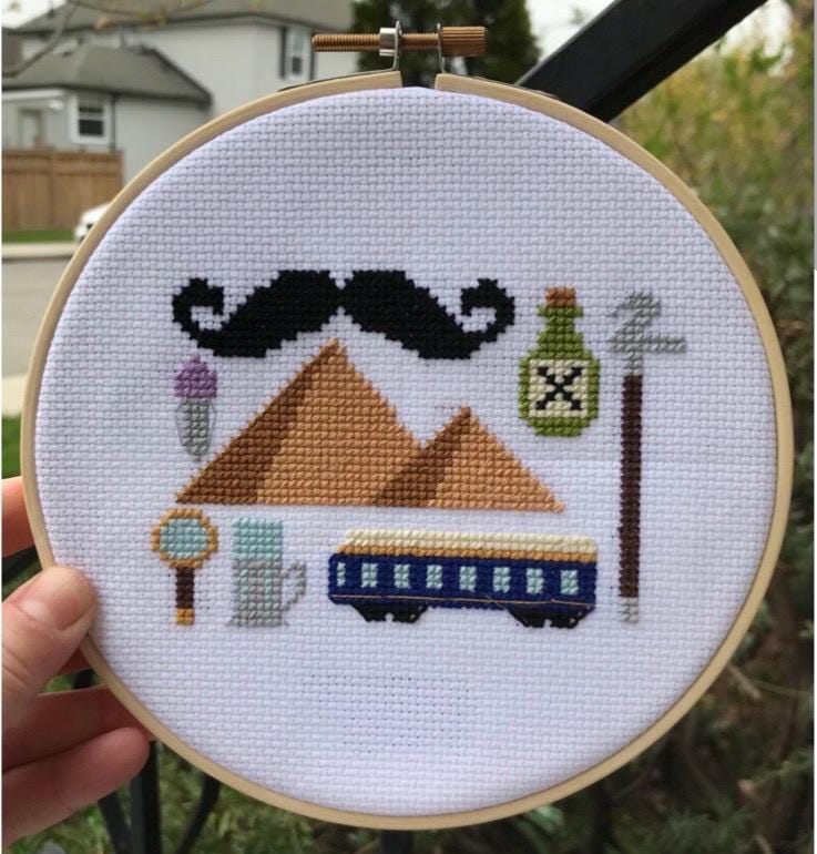 Hercule Poirot Agatha Christie Inspired Cross Stitch Pattern PDF Download