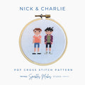 Nick & Charlie Heartstopper S1 Inspired Cross Stitch Pattern PDF Download