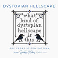 Dystopian Hellscape Wednesday Inspired Cross Stitch Pattern PDF Download