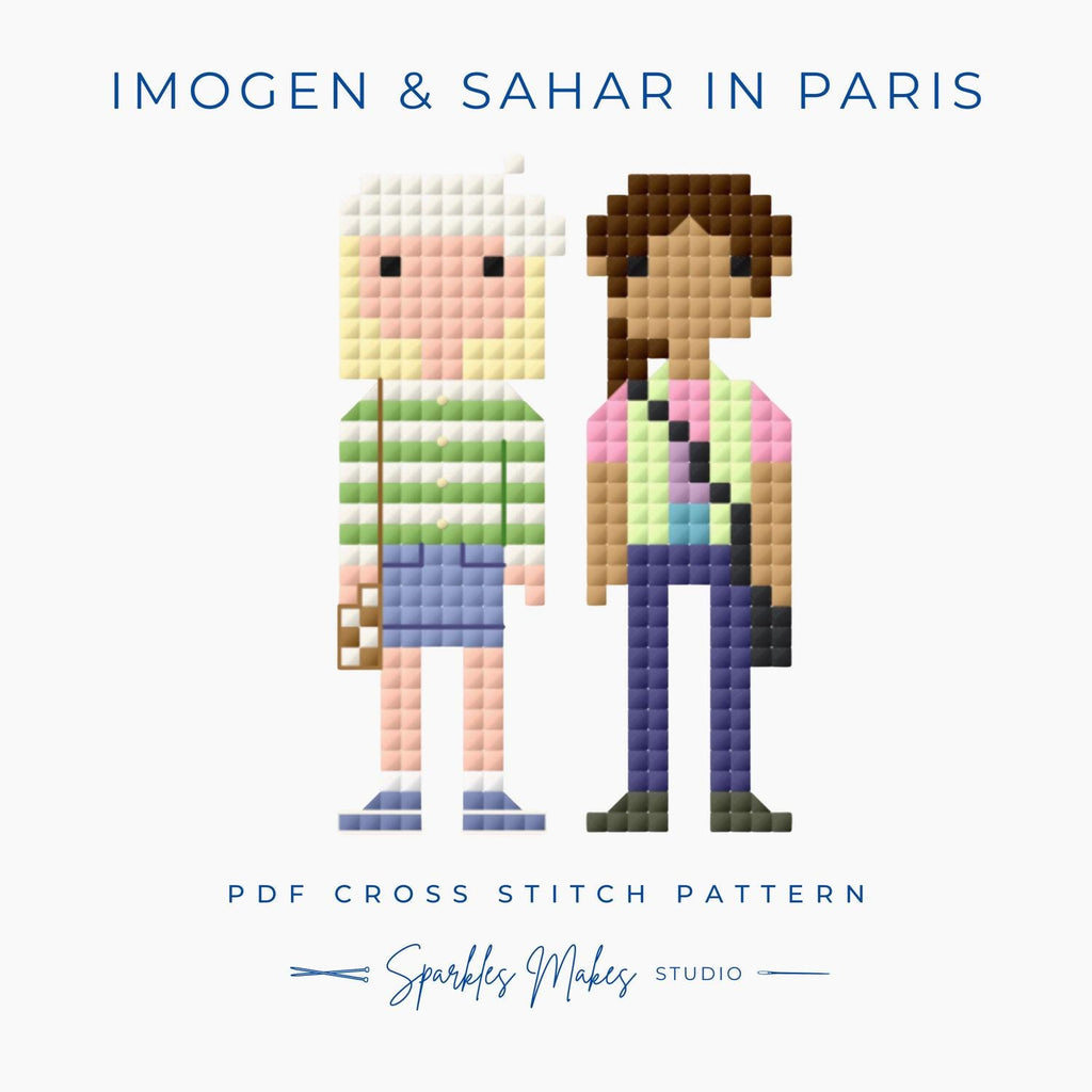 Imogen & Sahar in Paris Heartstopper S2 Inspired Cross Stitch Pattern PDF Download