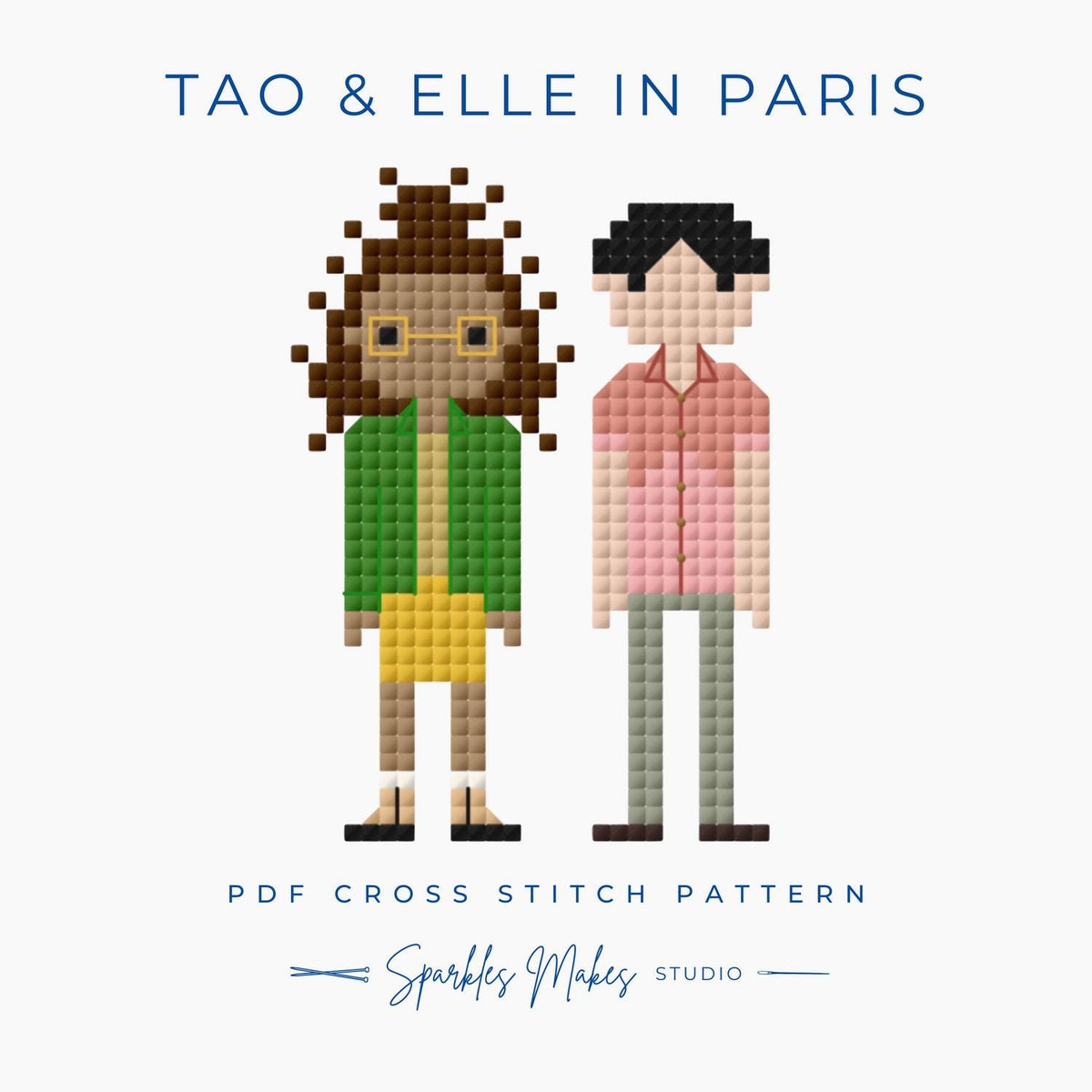 Tao & Elle in Paris Heartstopper S2 Inspired Cross Stitch Pattern PDF Download